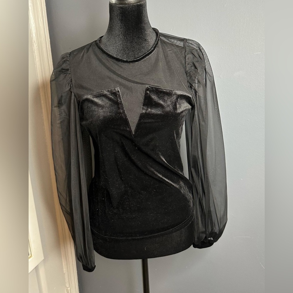 Black velvet blouse